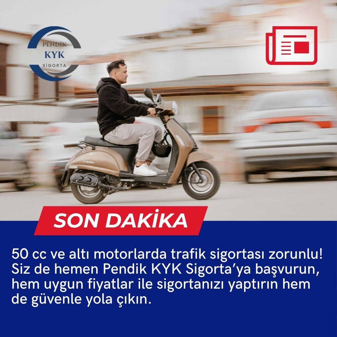 50 cc ve Altı Motorlara Trafik Sigortası Zorunlu Oldu (2025 Düzenlemesi)